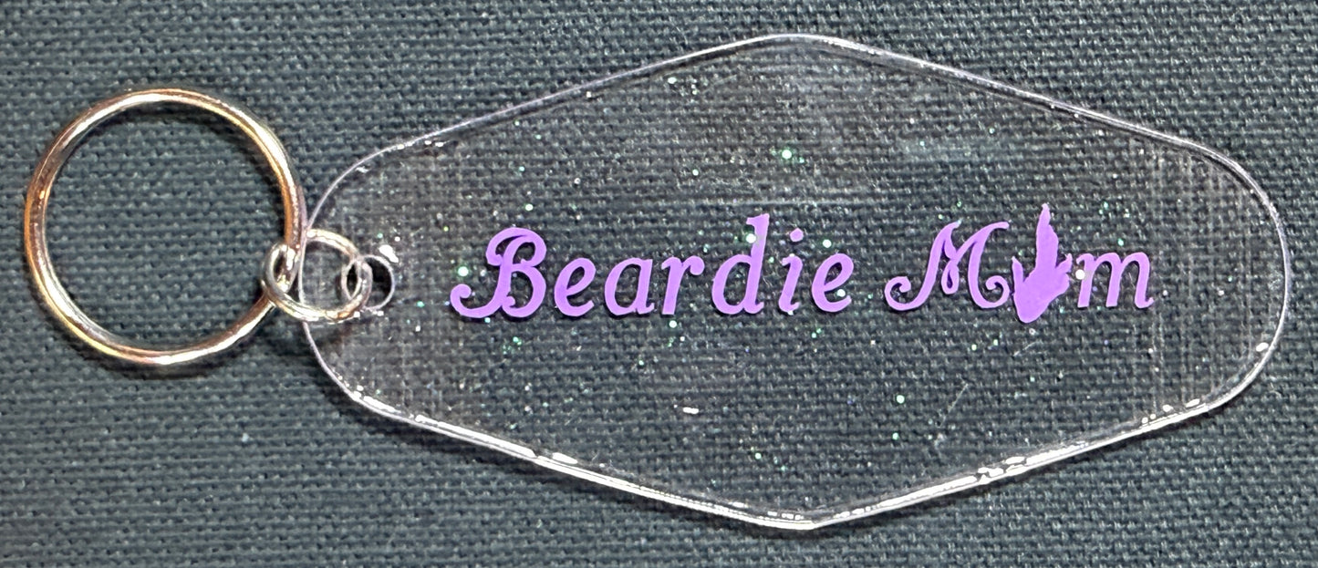 Beardie Mom Keychain